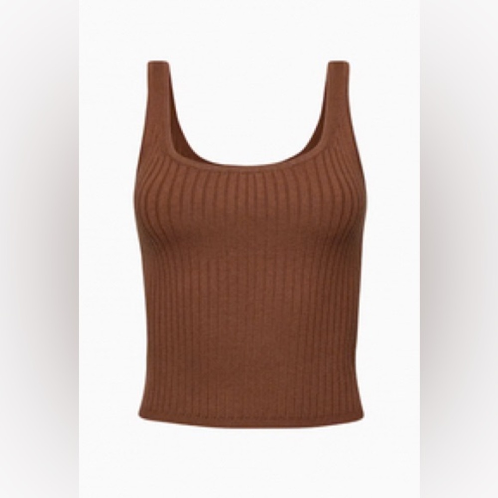 Aritzia Wilfred Brown Ribbed Sweater Tank Top XXS